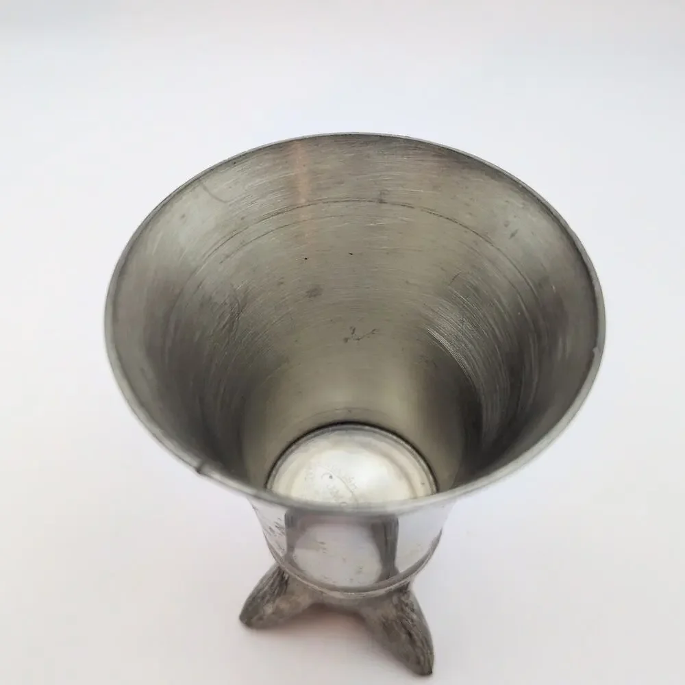 Vintage Pewter Animal Stirrup Cup Fox Comoy's Made in Sheffield England